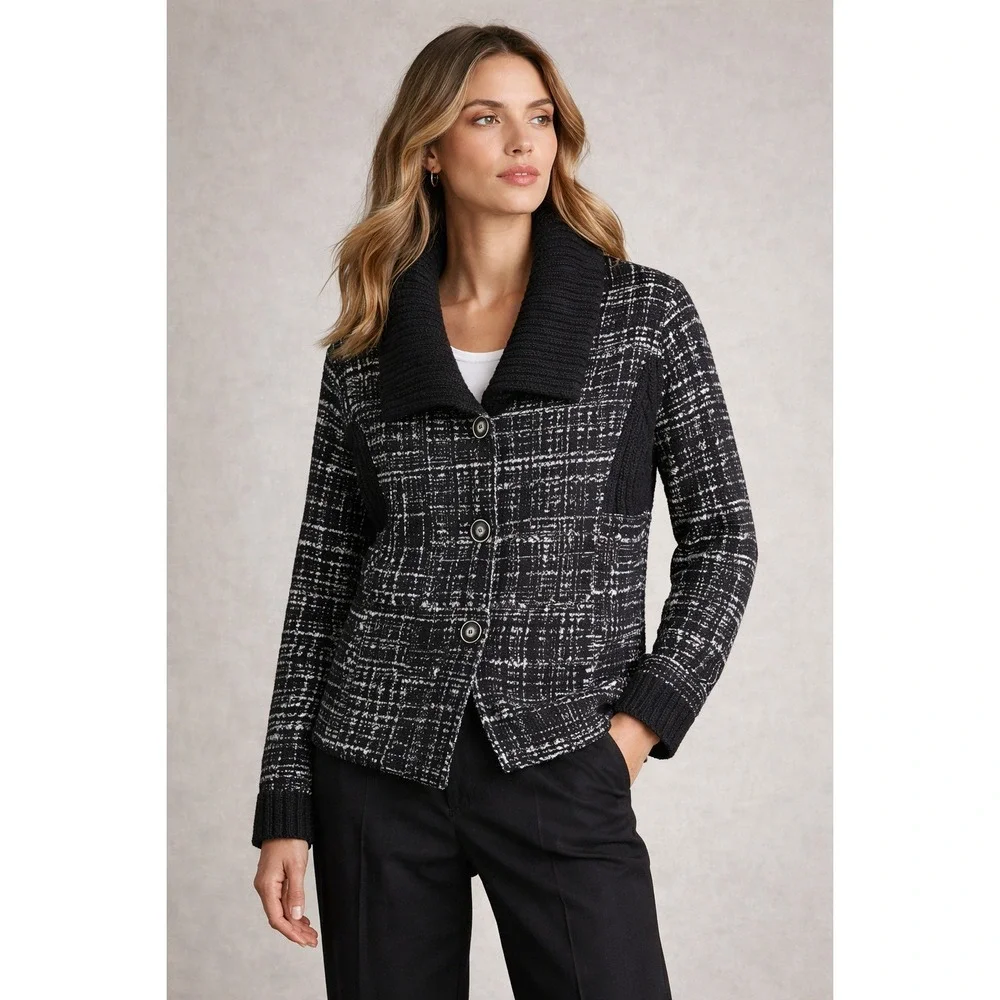 TUMI‎ Alpaca Wool Blend Textured Cardigan Sweater XXL